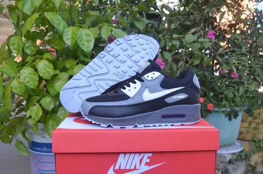 Cheap Nike Air Max 90 Men's Women's Shoes Grey Black White-118